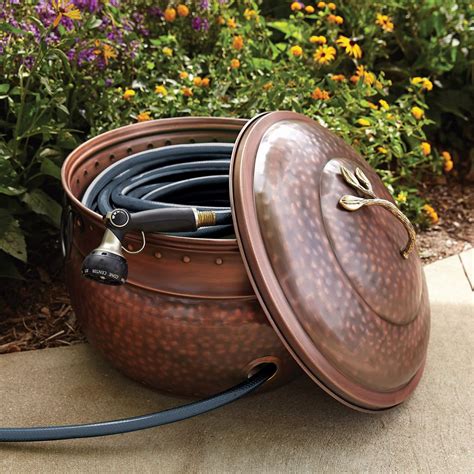 hose storage box with lid